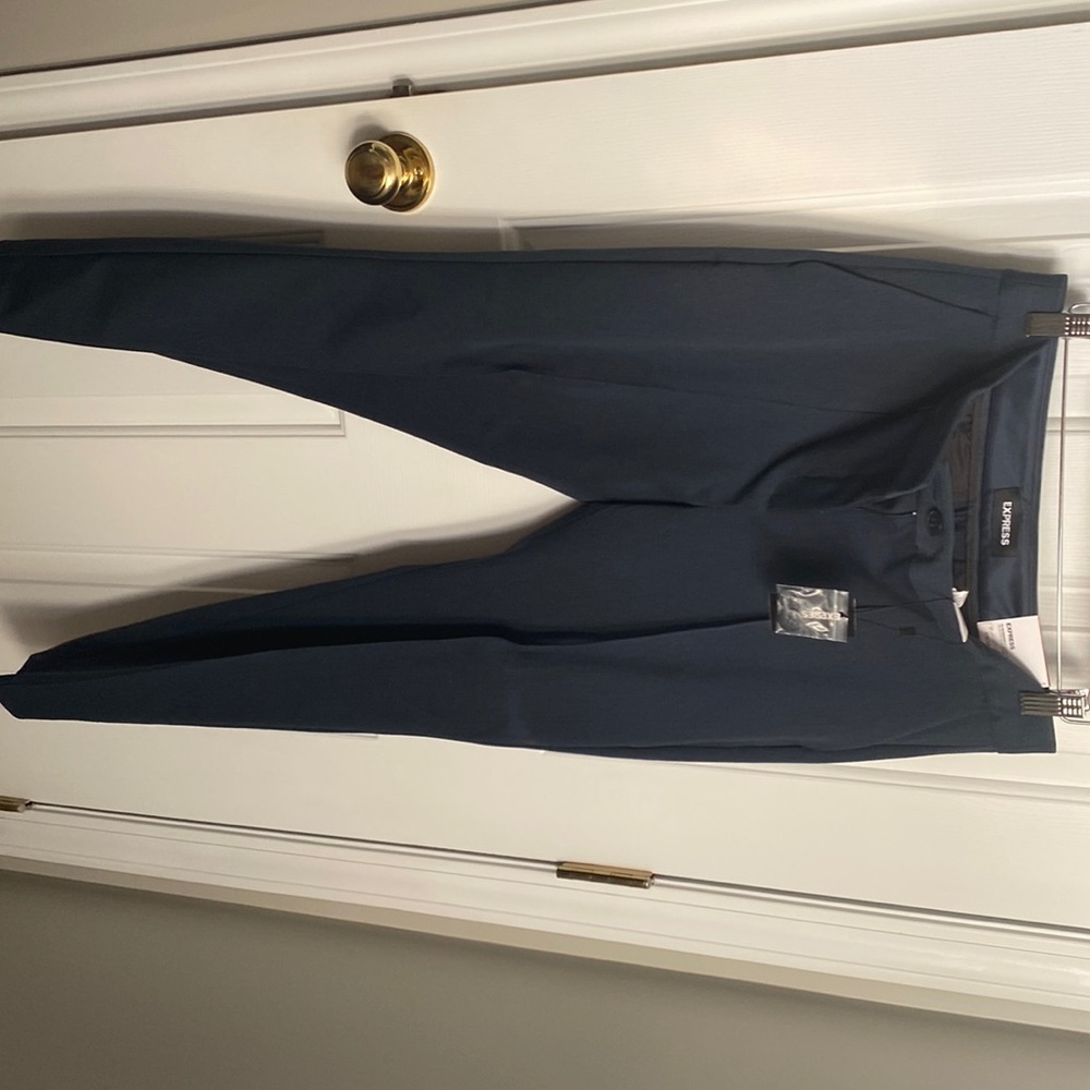 NWT Express navy ankle high rise stretch dress pant